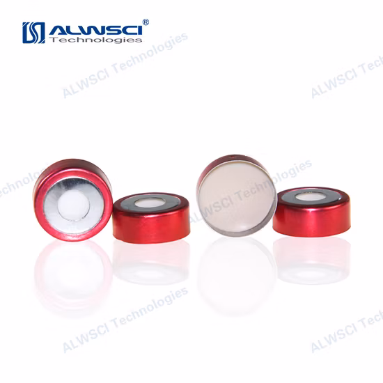 Alwsci 20mm tampa superior de crimpagem de alumínio para frasco de vidro Gc Headspace